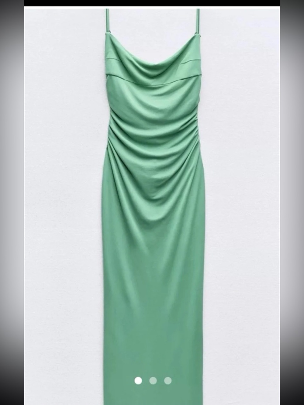 NWT Zara Draped Open Back Dress in Mid-green size Medium - Picture 3 of 12